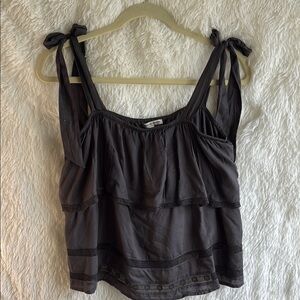 American Eagle Outfitters Black Sleeveless Camisole with Tie Front